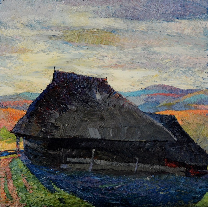 "Maramureș" by Anatol Ghimpu, 2010, 520x520mm, ulei pe pânză