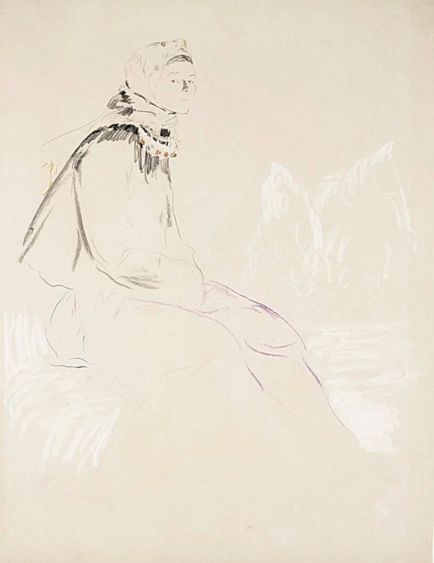 "Desen. Figură / semifigură" by Filipp Andreevich Malyavin