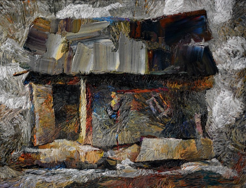 "Căsuță din Dobrița" by Cristina Demian, 2017, 300x400mm, oil on canvas