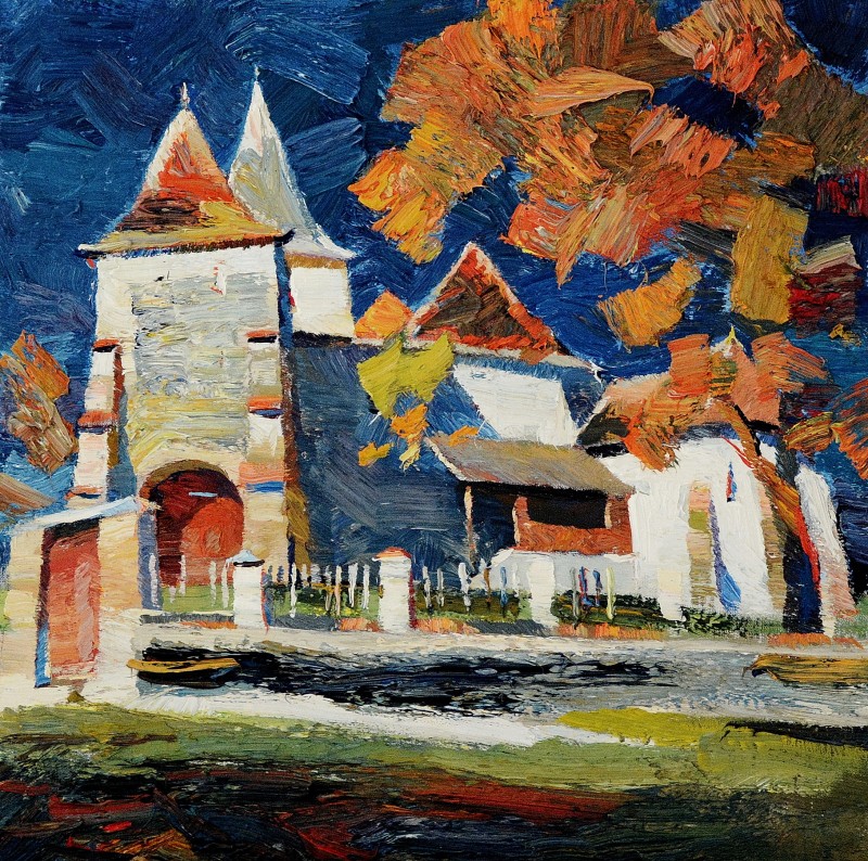 "Autumn. Transylvania" by Anatol Ghimpu, 2011, 520x520mm, oil on canvas