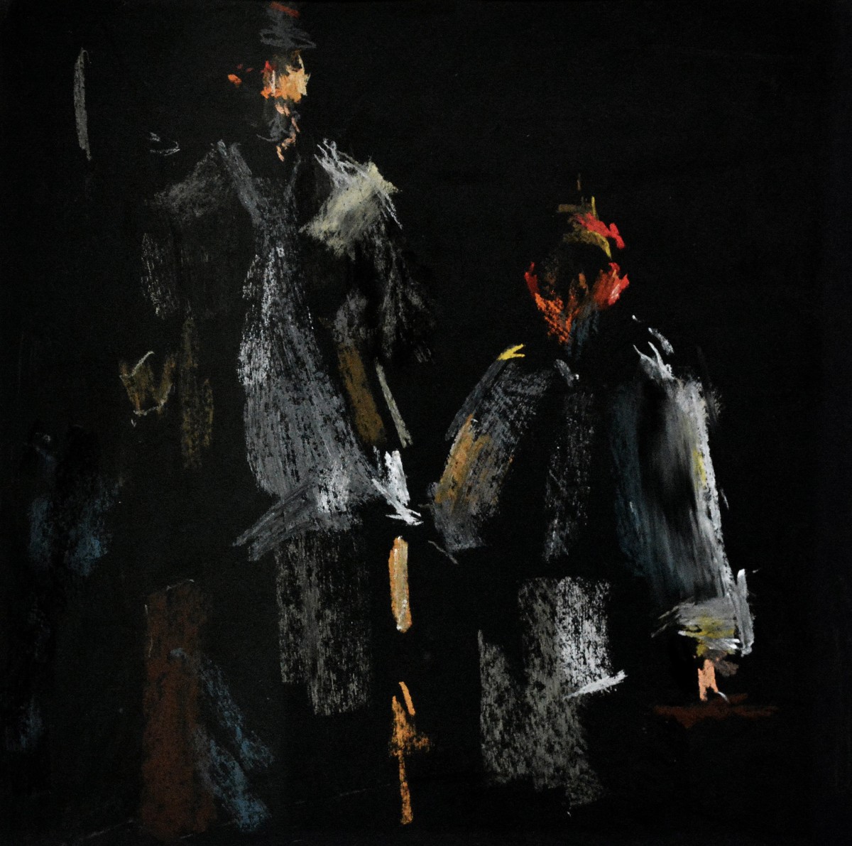 "Desen. Figură / semifigură" by Mădălina Casian, 300x300mm, pastel pe hârtie