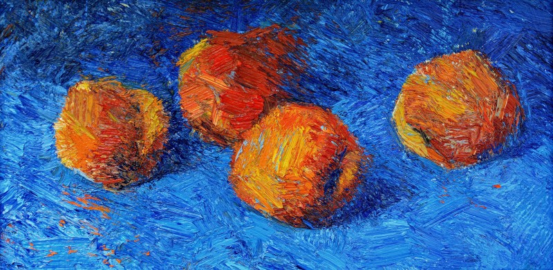 "Studiu. Natură statică" by Victor Teslaru, 2014, 200x400mm, ulei pe pânză
