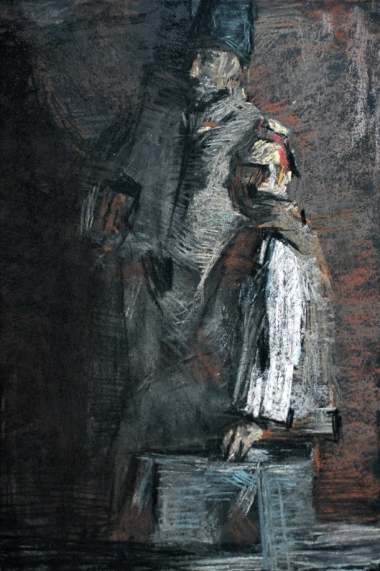 "Crochiu. Figură" by Veaceslav Uzun, 2016, 300x200mm, pastel on paper