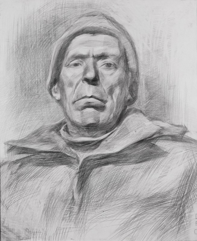 "Drawing. Portrait. Long term" by Ion Viznovici, 500x400mm, pencil on paper