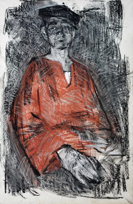 "Drawing. Figure" by Diana Rumeghea, 600x400mm, Russian sauce and pastel on paper