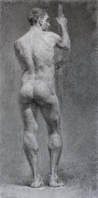 "Рисунок. Обнаженка. Продолжительный" by Едуард Леаху, 1000x500, соус / бумага