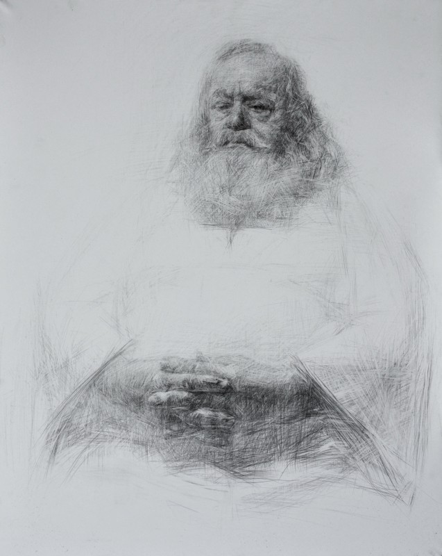 "Drawing. Portrait. Long term" by Eduard Leahu, 750x600mm, pencil on paper