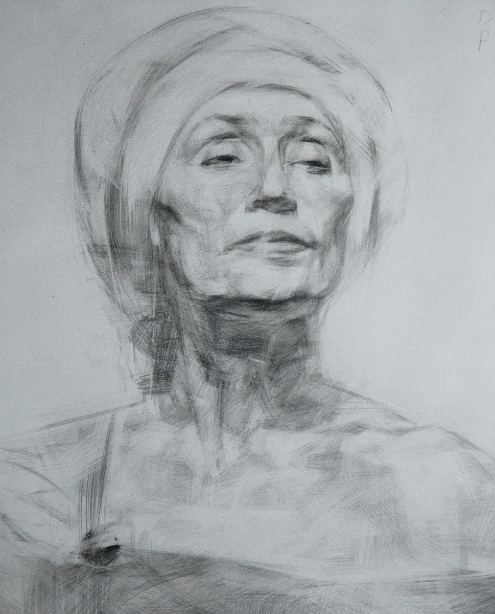 "Drawing. Portrait. Long term" by Rodica Dubasari, 500x400mm, pencil on paper