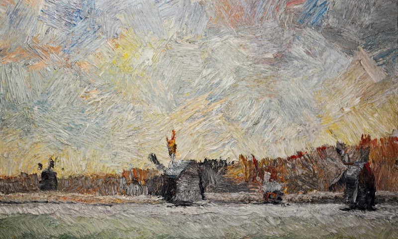 "Этюд. Сибиу, музей АСТРА" by Ион Голубей, 2015, 300x500mm, масло / холст
