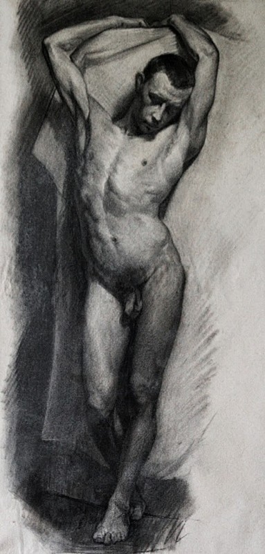 "Drawing. Nude" by Hendrik Gerrit Bokhorst