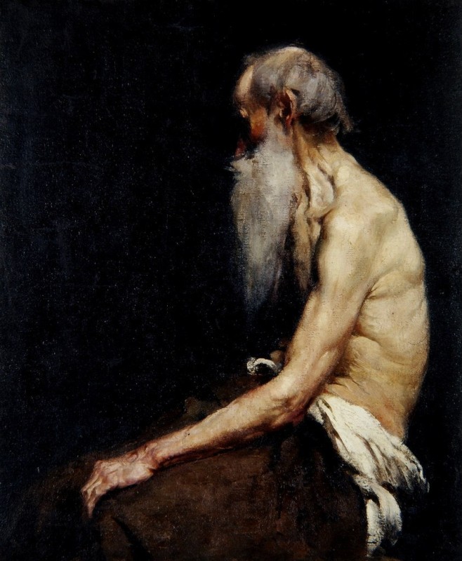 "Pictură. Nud. Figură / semifigură" by Anton Ažbe, ulei pe pânză