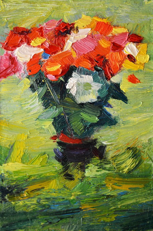 "Studiu. Flori" by Санда Cебан, 2017, 300x200mm, масло / холст