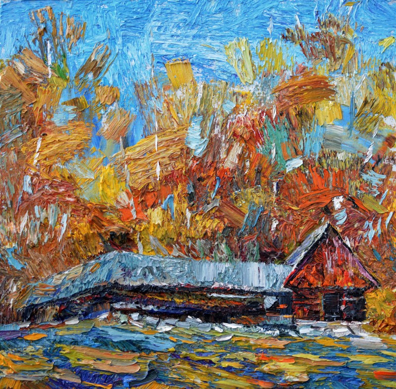 "Painting. Landscape. Pleinair. Long term" by Ștefan Mocanu, 520x520mm, oil on canvas