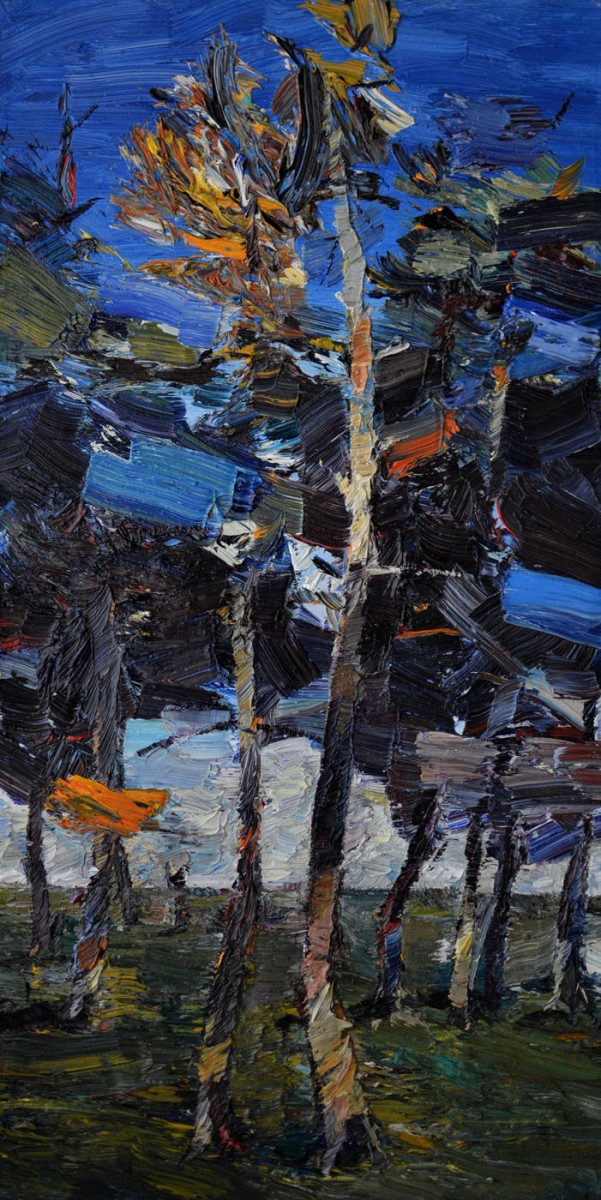 "Motiv. Oxentea" by Mihai Onciu, 2017, 600x300mm, oil on canvas