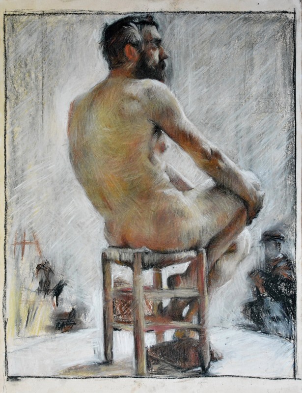 "Nude. Copy. Long term" by Ion Golubei, 550x450mm, pastel on paper