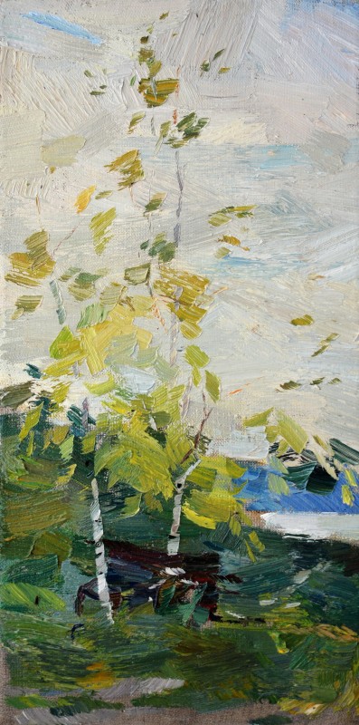 "Motiv" by Cezar Ciobanu, 2017, 400x200mm, oil on canvas