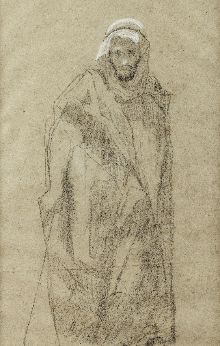 "Desen. Figură / semifigură" by Eugène Fromentin