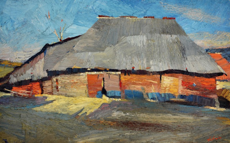 "Motiv" by Anatol Ghimpu, 2000, 420x680mm, ulei pe pânză