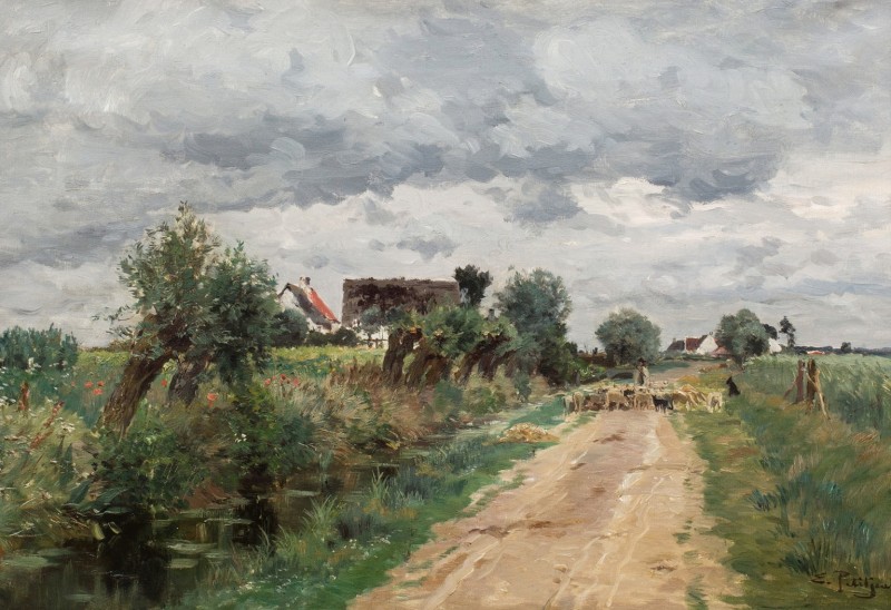 "Pictură. Peisaj" by Edmond Marie Petitjean