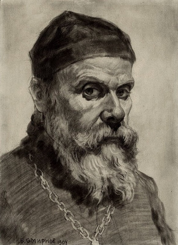 "Drawing. Portrait" by Vasily Sergeyevich Smirnov