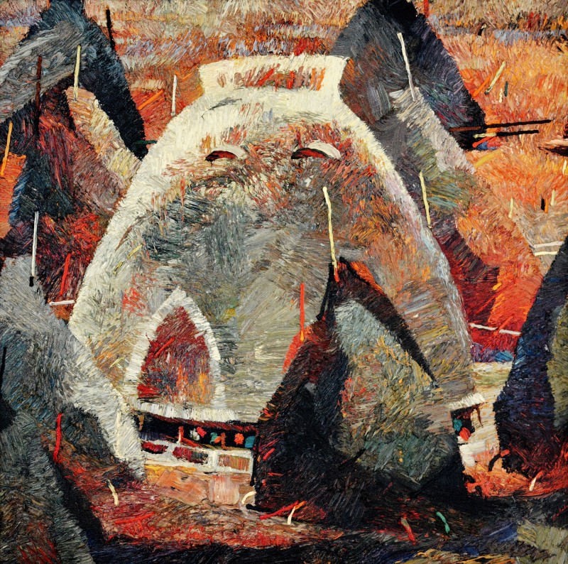 "Maramureș" by Anatol Ghimpu, 2001, 950x950mm, oil on canvas