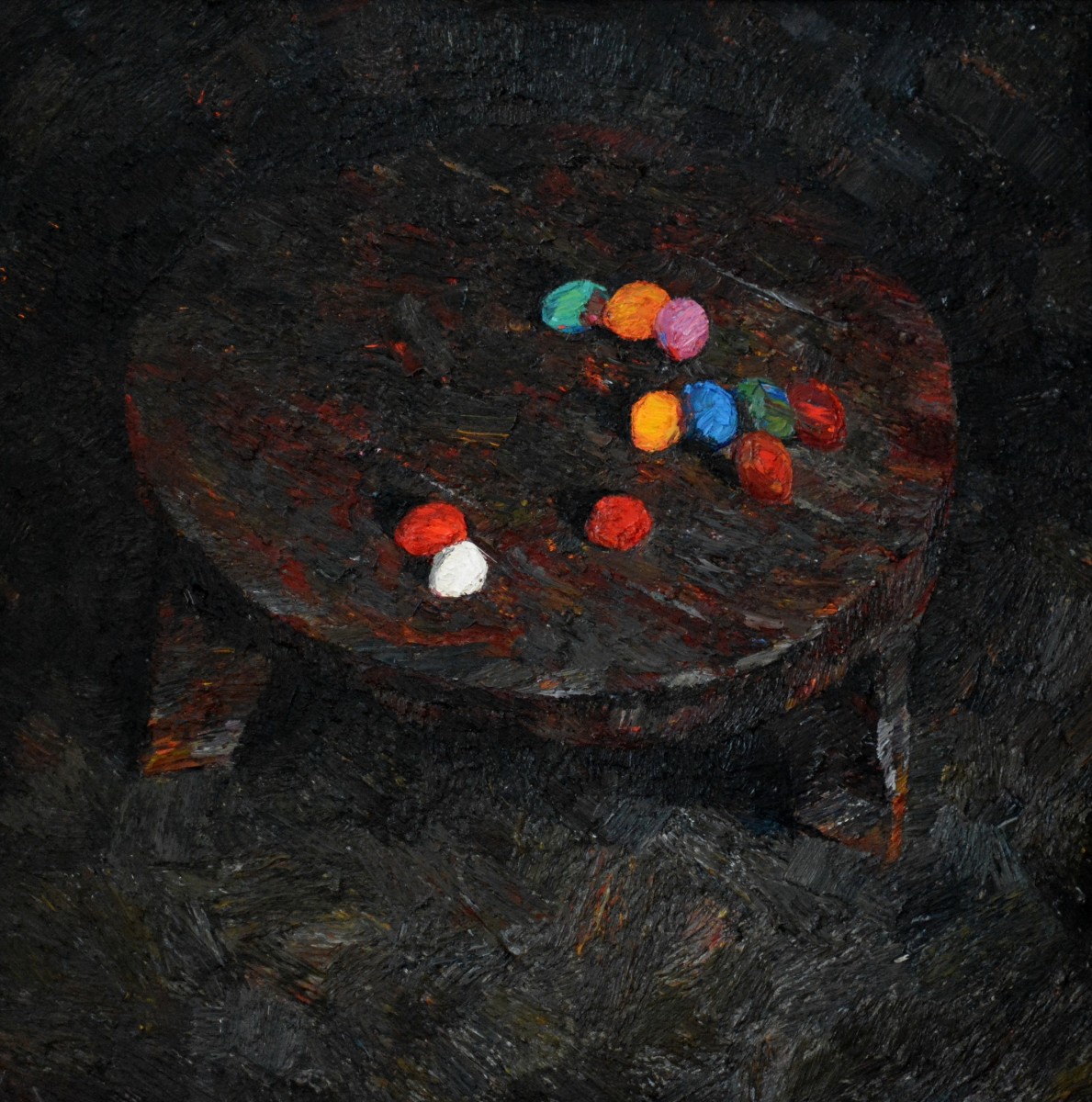 "Natură statică de Paști" by Victor Teslaru, 2016, ulei pe pânză