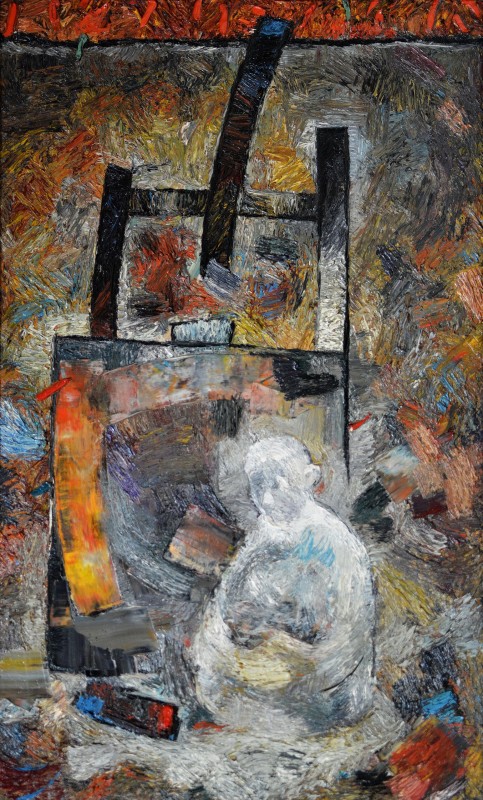 "Composition. Двое (The two)" by Ion Golubei, 2015, 840x520mm, oil on canvas