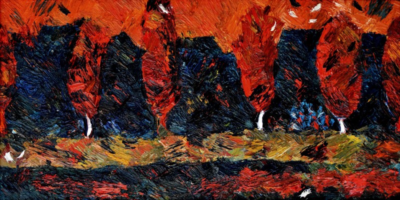 "Composition. Long term" by Victoria Onica, 300x600mm, oil on canvas