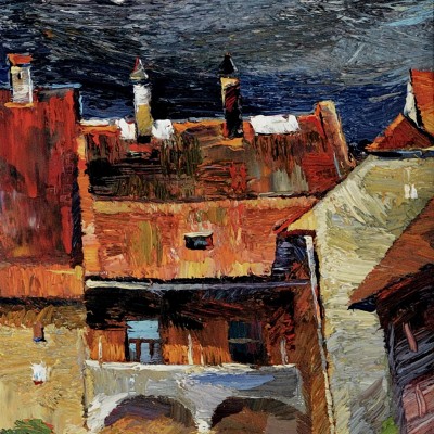 "Sighișoara" by Анатол Гимпу, 2005, 600x300mm, масло / холст