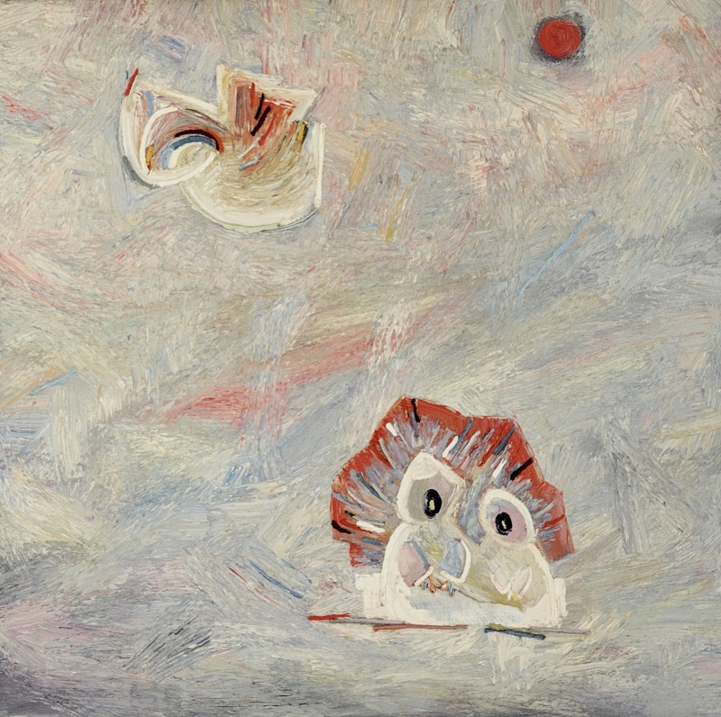 "De cei mici" by Anatol Ghimpu, 950x950mm, oil on canvas
