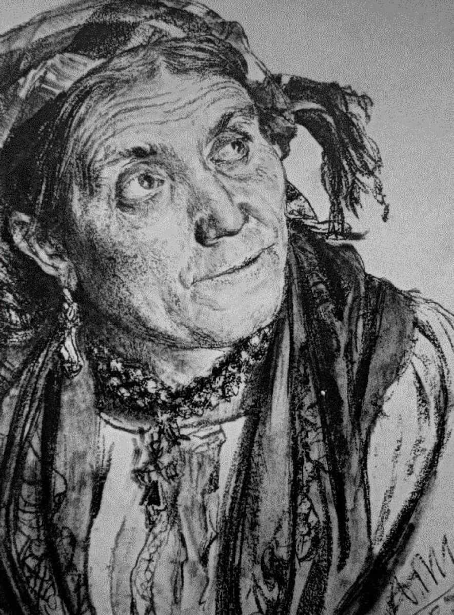 "Drawing. Portrait" by Adolf Menzel, pencil on paper