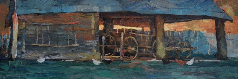 "Painting. Pleinair. Pleinair romania" by Maxim Romaniuc, oil on canvas