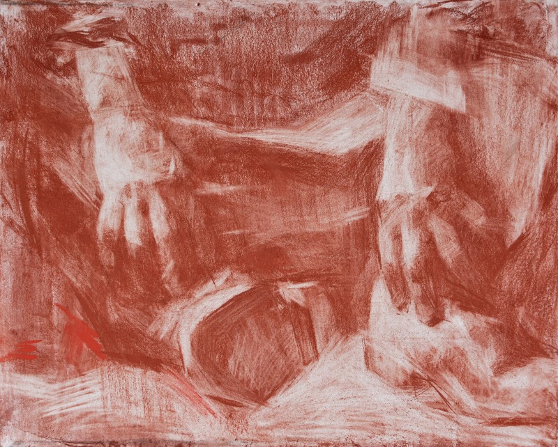 "Etude. Hands" by Nina Apostol, 2019, 400x500mm, sanguine on paper