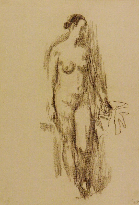 "Drawing. Nude" by Evsey Evseevich Moiseenko