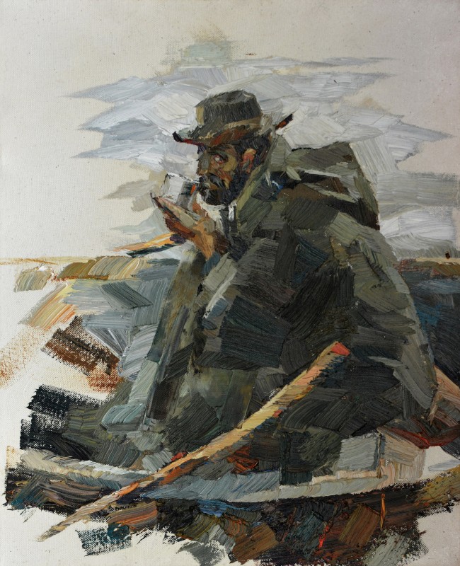 "Studiu. Pescar" by Mădălina Casian, 2016, 500x400mm, ulei pe pânză