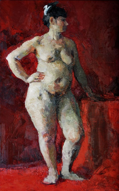 "Nud" by Alexandru Untilov, 2014, 840x520mm, oil on canvas