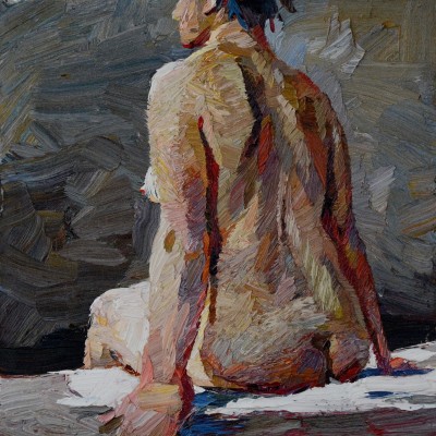 "Обнаженная" by Анатол Гимпу, 2005, 200x300mm, масло / холст
