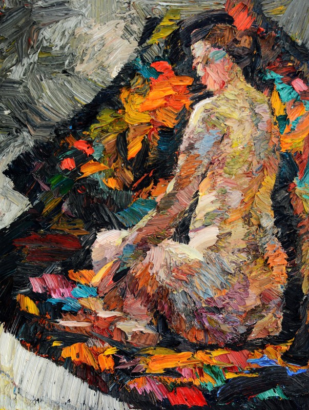 "Studiu. Nud" by Nina Apostol, 2021, 420x320mm, ulei pe pânză