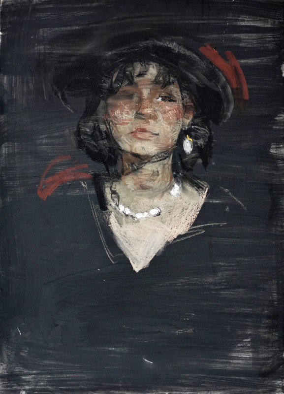"Рисунок. Портрет" by Диана Румегхеа, 700x500mm, соус и пастель / бумага