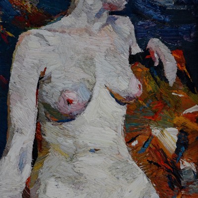 "Nud" by Anatol Ghimpu, 2004, 400x250mm, ulei pe pânză