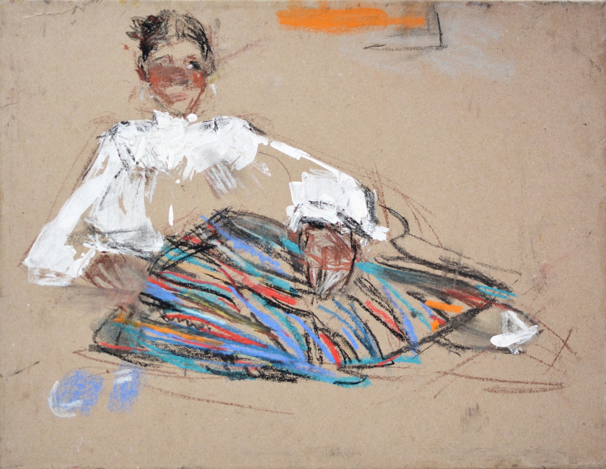"Drawing. Figure" by Diana Rumeghea, 300x400mm, pastel on paper