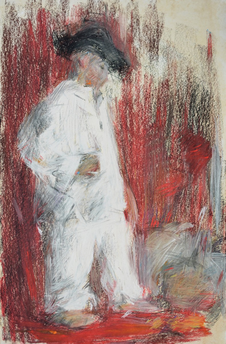 "Рисунок. Фигура / полуфигура" by Едуард Леаху, 600x400mm, пастель / бумага
