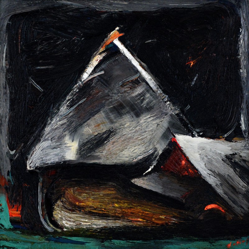 "Etude. Maramureș" by Anatol Ghimpu, 2000, 420x420mm, oil on canvas