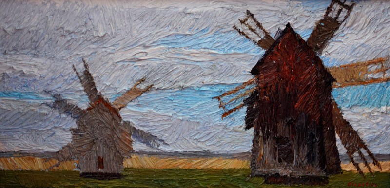 "Motiv. Sibiu ASTRA" by Alexandra Clapatiuc, 2012, 200x400mm, ulei pe pânză