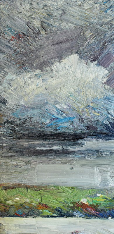"Motiv. Oxentea" by Victor Teslaru, 2014, 400x200mm, oil on canvas