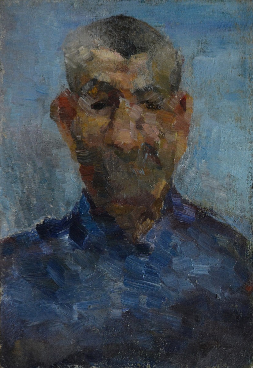 "Portret. Pleinair" by Lina Iovu, 1998, 350x250mm, ulei pe pânză