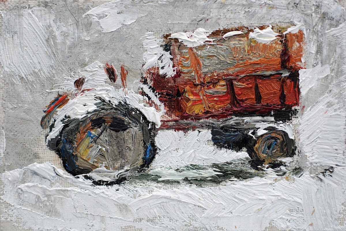 "Painting. Pleinair. Long term" by Natalia Bzovii, 100x200mm, oil on canvas