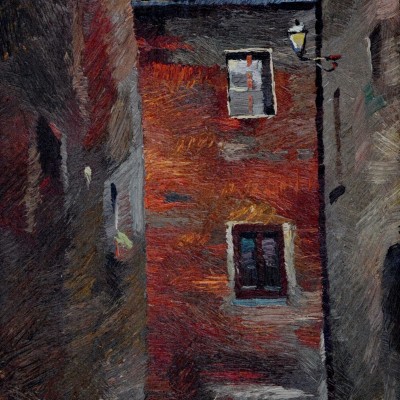 "Certaldo" by Anatol Ghimpu, 2001, 515x315mm, oil on canvas