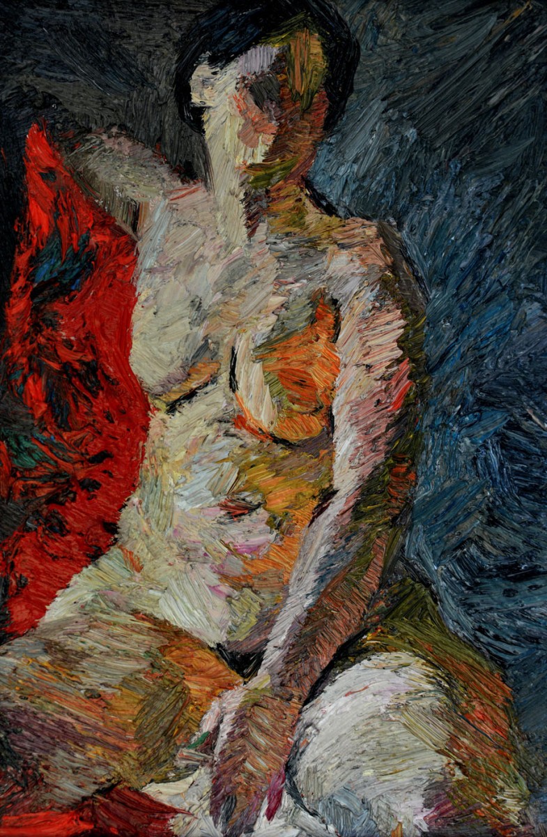 "Studiu. Nud" by Carolina Leagul, 2013, 300x200mm, oil on canvas