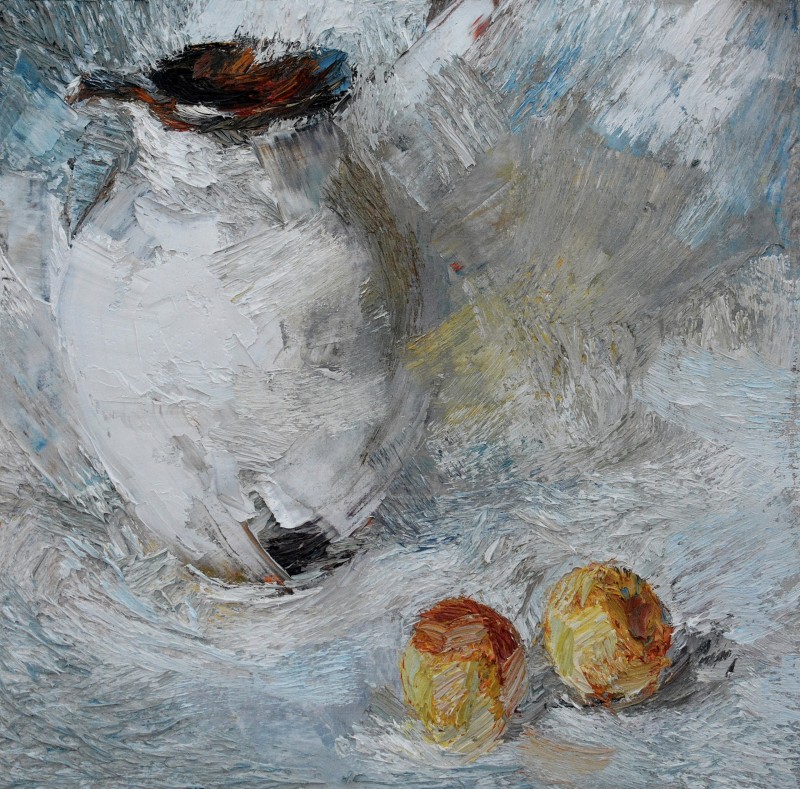 "Etude. Still life" by Ion Golubei, 2015, 420x420mm, oil on canvas